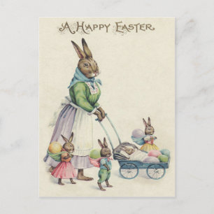 Cartes Pour Fêtes Annuelles Lapin de Pâques Enfants Œuf Coloré