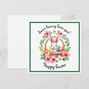Cartes Pour Fêtes Annuelles Lapin de Pâques et corbeille d'oeufs