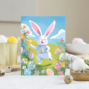 Cartes Pour Fêtes Annuelles Lapin de Pâques Fleur sauvage pastel de Pâques m