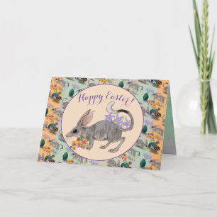 Cartes Pour Fêtes Annuelles Lapin de Pâques & Fleurs australiennes