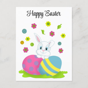 Cartes Pour Fêtes Annuelles Lapin de Pâques heureux