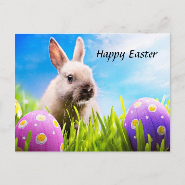 Cartes Pour Fêtes Annuelles Lapin de Pâques heureux  (Devant)