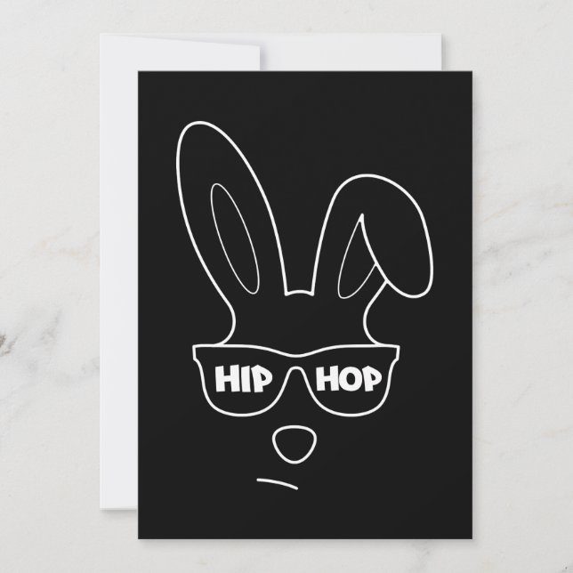 Cartes Pour Fêtes Annuelles Lapin de Pâques Hip Hop avec lunettes de soleil dr (Devant)