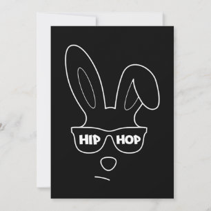 Cartes Pour Fêtes Annuelles Lapin de Pâques Hip Hop avec lunettes de soleil Fu