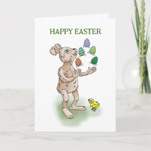 Cartes Pour Fêtes Annuelles Lapin de Pâques jongleur