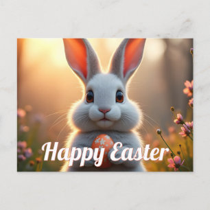 Cartes Pour Fêtes Annuelles Lapin de Pâques joyeux dans la magie du printemps