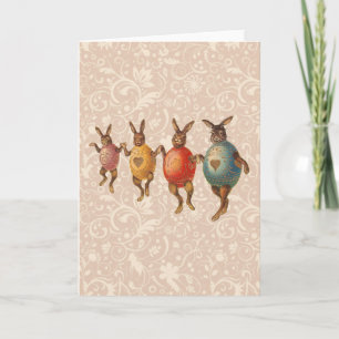 Cartes Pour Fêtes Annuelles Lapin de Pâques Œufs Dansants