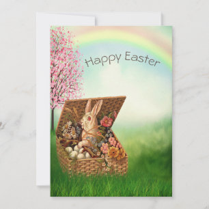 Cartes Pour Fêtes Annuelles Lapin de Pâques Rétro Vintage