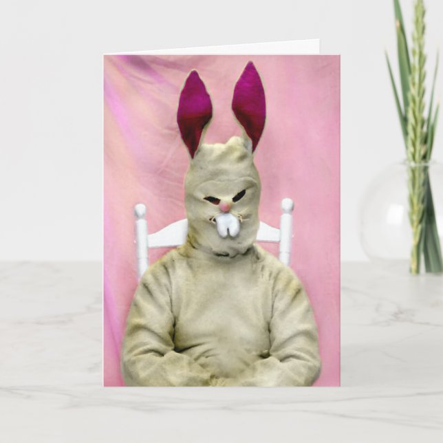 Cartes Pour Fêtes Annuelles Lapin de Pâques terrible (Devant)