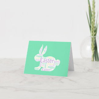 Cartes Pour Fêtes Annuelles Lapin de Pâques, vert