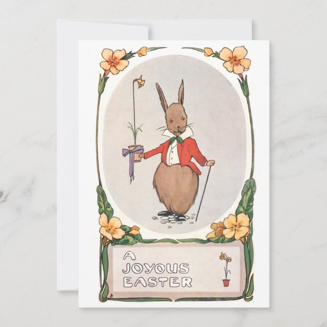 Cartes Pour Fêtes Annuelles Lapin de Pâques vintage (Devant)