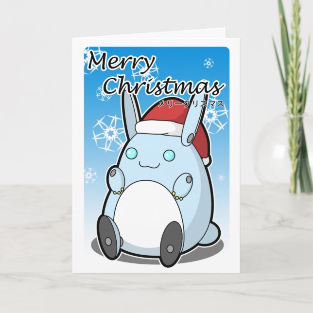 Cartes Pour Fêtes Annuelles Lapin de Robo de Joyeux Noël (Devant)