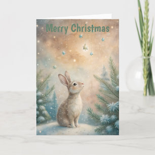 Cartes Pour Fêtes Annuelles Lapin en neige