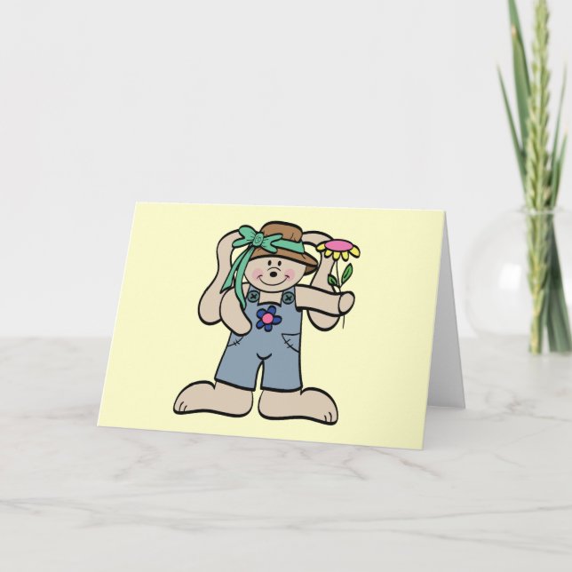 Cartes Pour Fêtes Annuelles Lapin en T-shirts et cadeaux Bonnet (Devant)