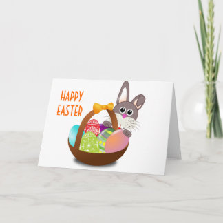 Cartes Pour Fêtes Annuelles Lapin Et Oeufs De Pâques Colorés