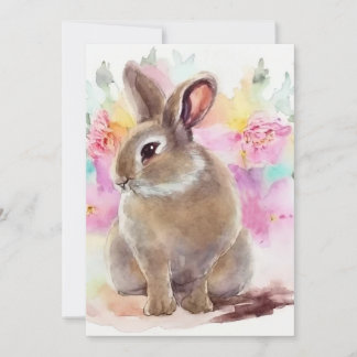 Cartes Pour Fêtes Annuelles Lapin Fleur