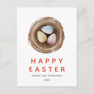 Cartes Pour Fêtes Annuelles Lapin floral simple et élégant moderne   Joyeuses 