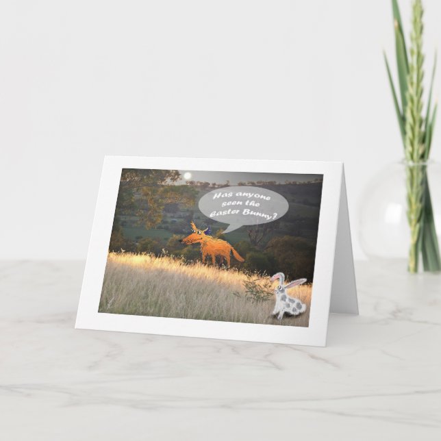 Cartes Pour Fêtes Annuelles Lapin heureux de Pâques, de Fox et de Pâques, (Devant)