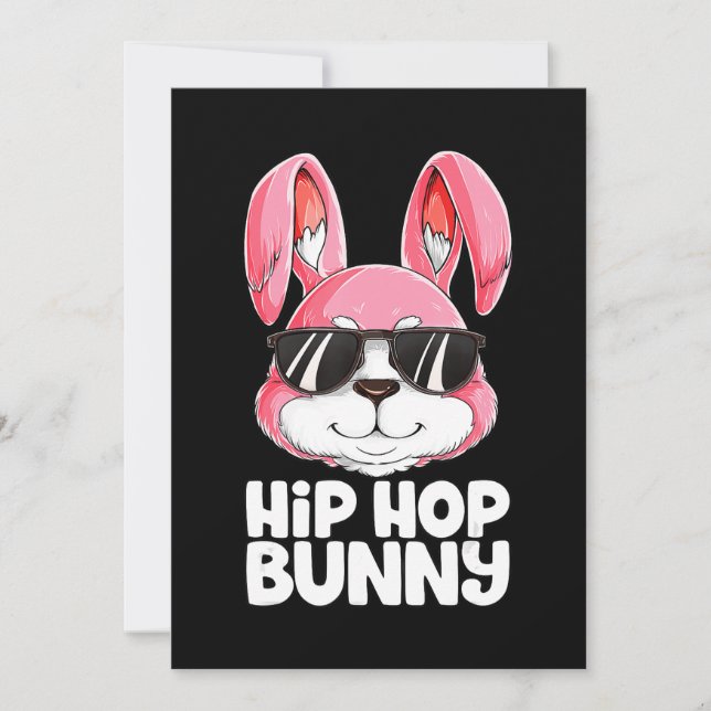 Cartes Pour Fêtes Annuelles Lapin Hip Hop de Pâques Garçons Filles Enfants Hom (Devant)