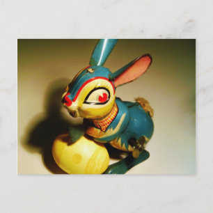 Cartes Pour Fêtes Annuelles lapin jouet et oeuf jaune pâle