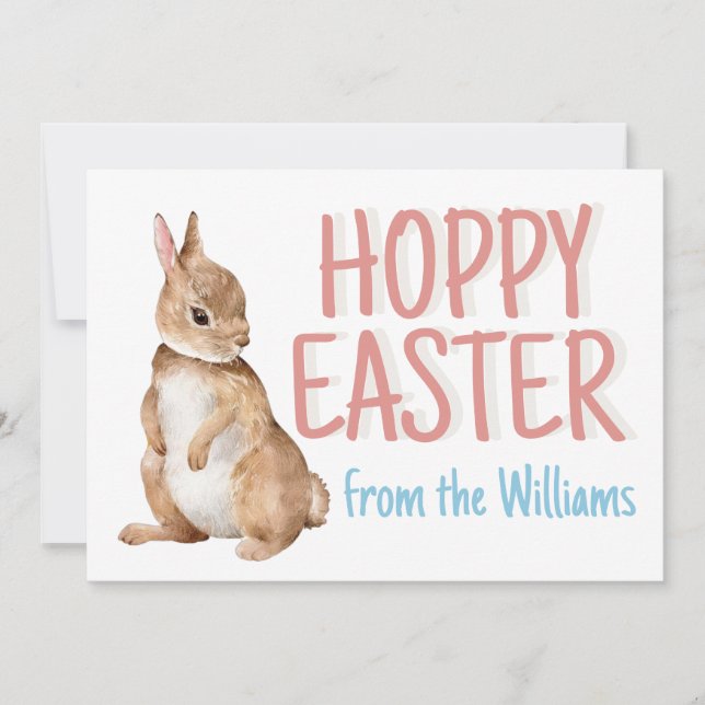 Cartes Pour Fêtes Annuelles Lapin Lapin De Pâques Hoppy Lapin Personnalisé Mig (Devant)
