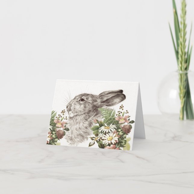 Cartes Pour Fêtes Annuelles Lapin Lapin Fleur Fleur Fleur Fleur Fleur Fleur Fl (Devant)