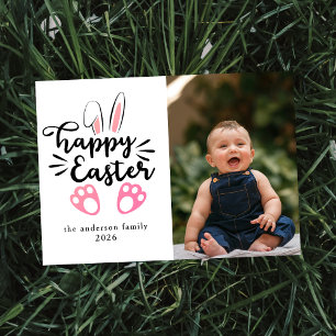 Cartes Pour Fêtes Annuelles Lapin Moderne Élégant Joyeuses Pâques Photo