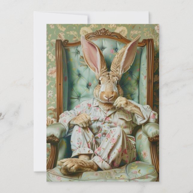 Cartes Pour Fêtes Annuelles Lapin sophistiqué  (Devant)