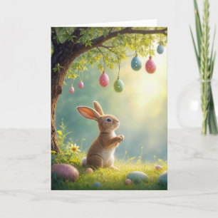 Cartes Pour Fêtes Annuelles Lapin sous l'Oeuf de Pâques