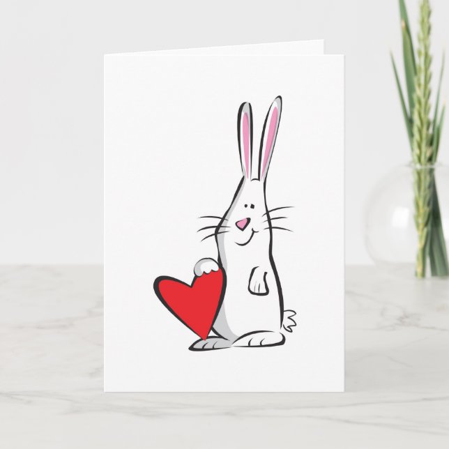 Cartes Pour Fêtes Annuelles Lapin Valentine d'amour (Devant)