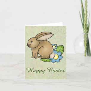 Cartes Pour Fêtes Annuelles Lapins à fleurs