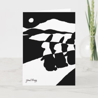 Cartes Pour Fêtes Annuelles Lapins à la nuit sur Winning Road