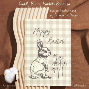 Cartes Pour Fêtes Annuelles Lapins de Bonanza Bunny Câlins - Joyeuses Pâques.