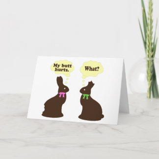 Cartes Pour Fêtes Annuelles Lapins de chocolat mes maux de bout. Ce qui ?