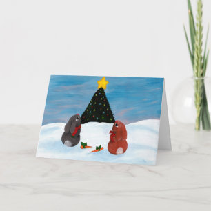 Cartes Pour Fêtes Annuelles Lapins de Noël