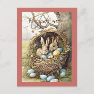 Cartes Pour Fêtes Annuelles Lapins de Pâques en forêt