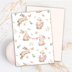 Cartes Pour Fêtes Annuelles Lapins de Pâques motif aquarelle