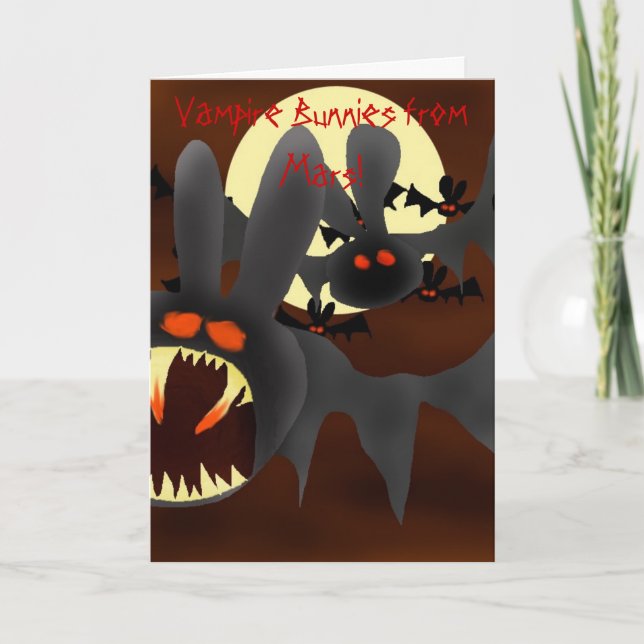 Cartes Pour Fêtes Annuelles Lapins de vampire de Mars (Devant)
