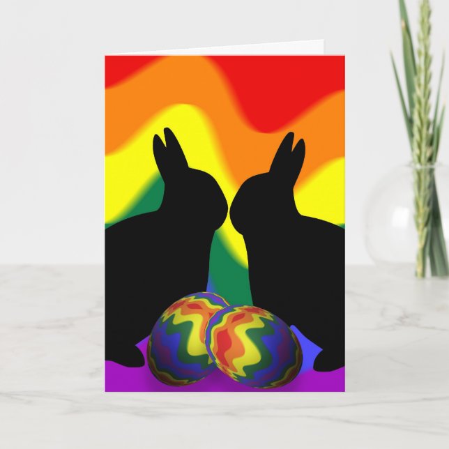 Cartes Pour Fêtes Annuelles Lapins d'ombre (Devant)