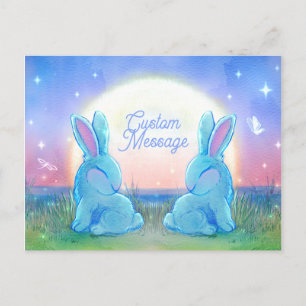 Cartes Pour Fêtes Annuelles Lapins du crépuscule personnalisables