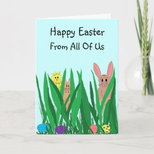 Cartes Pour Fêtes Annuelles Lapins et poussins de Pâques