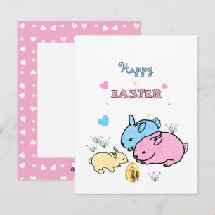 Cartes Pour Fêtes Annuelles Lapins mignons 