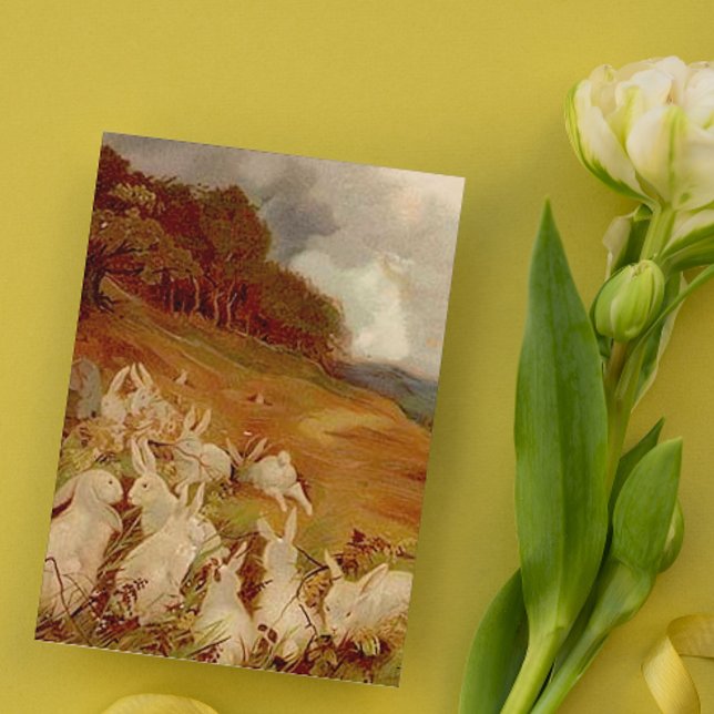 Cartes Pour Fêtes Annuelles Lapins vintages (Créateur téléchargé)