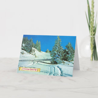 Cartes Pour Fêtes Annuelles Laponie vintage, bois norvégien