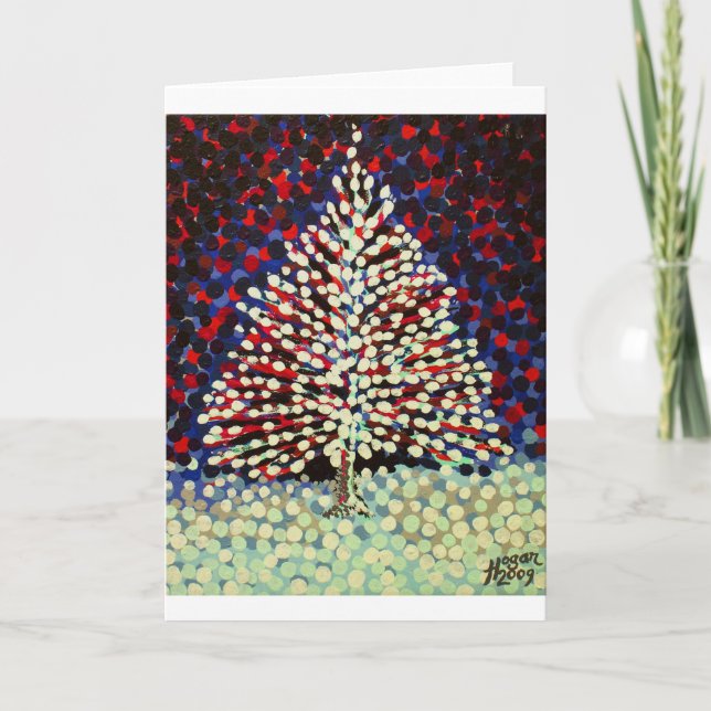 Cartes Pour Fêtes Annuelles L'Arbre À Neige (Devant)