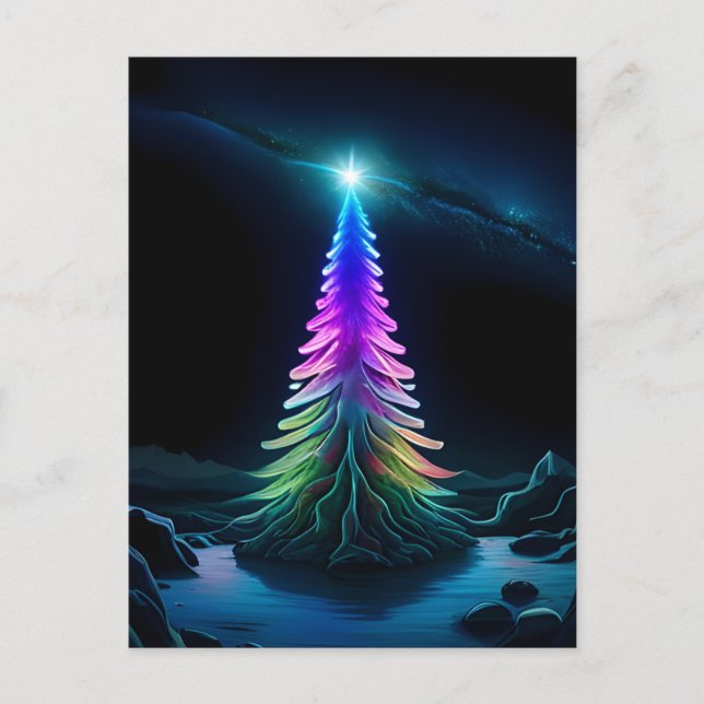 Cartes Pour Fêtes Annuelles L'Arbre De Lumière (Devant)