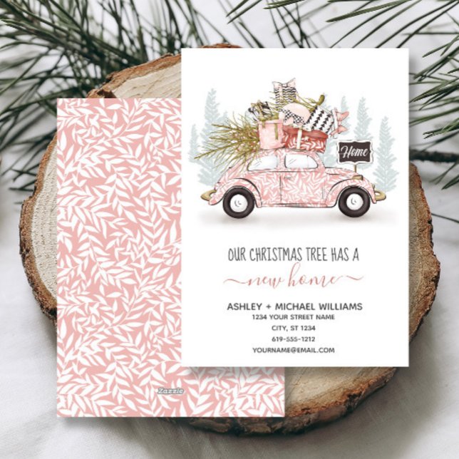 Cartes Pour Fêtes Annuelles L'arbre de Noël a une nouvelle aquarelle domestiqu (Créateur téléchargé)