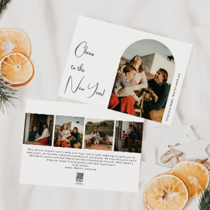 Cartes Pour Fêtes Annuelles L'arc moderne Boho brille au Nouvel An Cinq photos