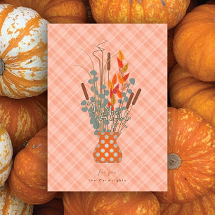 Cartes Pour Fêtes Annuelles L'arrangement de feuille d'automne "Génial" de Tha