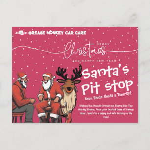 Cartes Pour Fêtes Annuelles L'arrêt de Santa Révision de Noël automobile